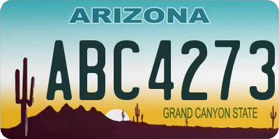 AZ license plate ABC4273