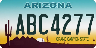 AZ license plate ABC4277