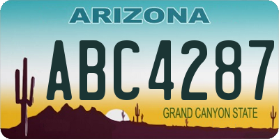 AZ license plate ABC4287