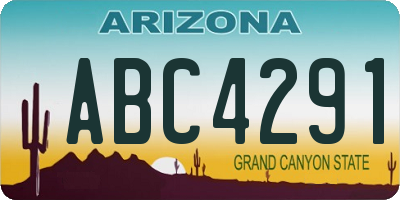 AZ license plate ABC4291