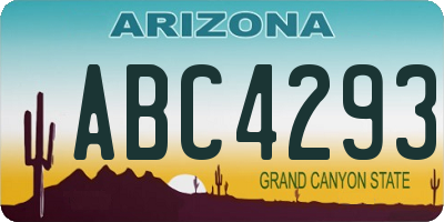 AZ license plate ABC4293