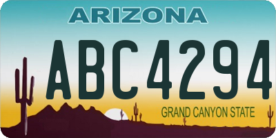 AZ license plate ABC4294