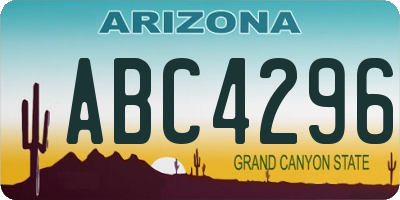 AZ license plate ABC4296