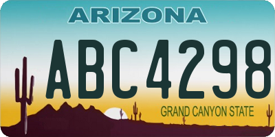 AZ license plate ABC4298