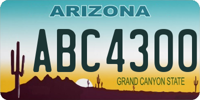 AZ license plate ABC4300