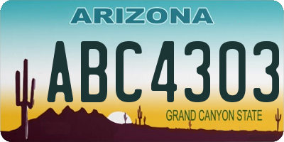 AZ license plate ABC4303