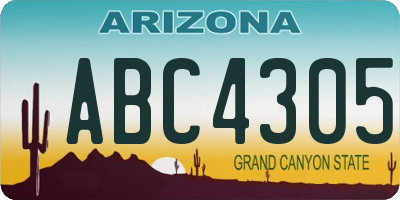 AZ license plate ABC4305
