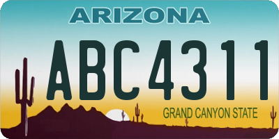 AZ license plate ABC4311