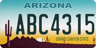 AZ license plate ABC4315