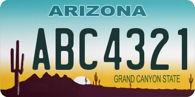 AZ license plate ABC4321