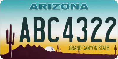 AZ license plate ABC4322