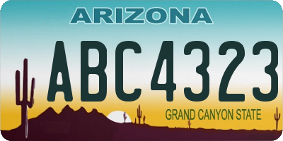 AZ license plate ABC4323