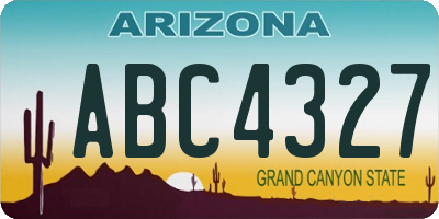 AZ license plate ABC4327