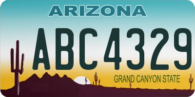 AZ license plate ABC4329