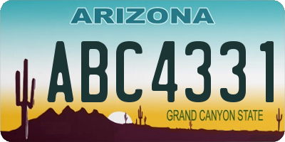 AZ license plate ABC4331