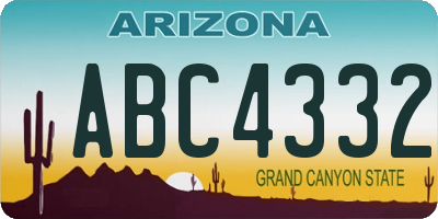 AZ license plate ABC4332