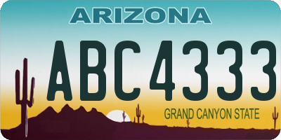 AZ license plate ABC4333