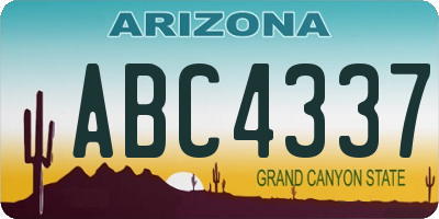 AZ license plate ABC4337