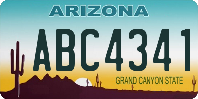 AZ license plate ABC4341