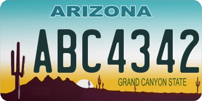 AZ license plate ABC4342