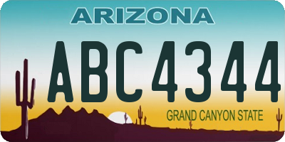 AZ license plate ABC4344