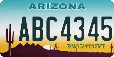 AZ license plate ABC4345