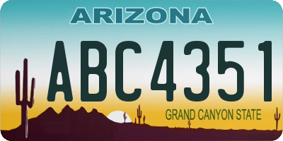 AZ license plate ABC4351