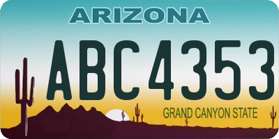 AZ license plate ABC4353