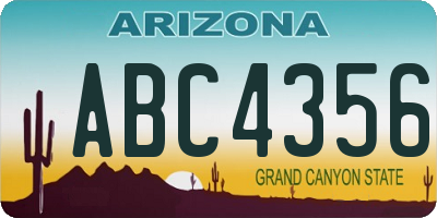 AZ license plate ABC4356