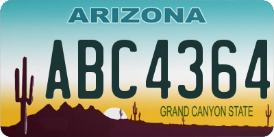 AZ license plate ABC4364