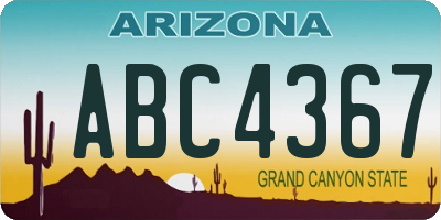 AZ license plate ABC4367