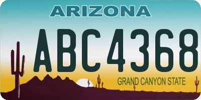 AZ license plate ABC4368