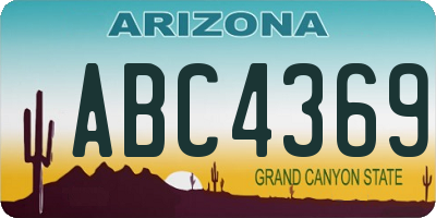 AZ license plate ABC4369