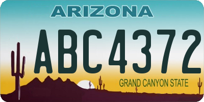 AZ license plate ABC4372
