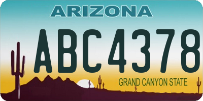 AZ license plate ABC4378