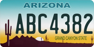 AZ license plate ABC4382
