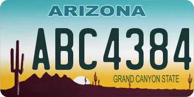 AZ license plate ABC4384