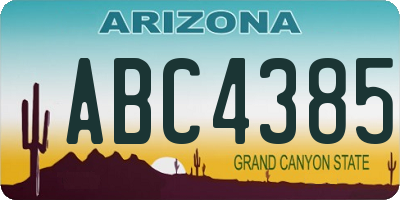 AZ license plate ABC4385