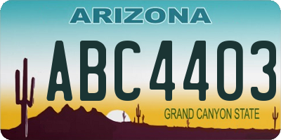 AZ license plate ABC4403