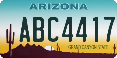 AZ license plate ABC4417