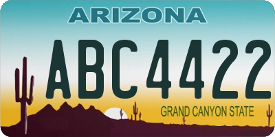 AZ license plate ABC4422
