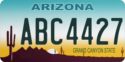 AZ license plate ABC4427