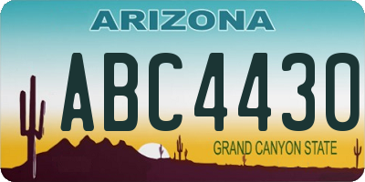 AZ license plate ABC4430