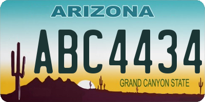 AZ license plate ABC4434