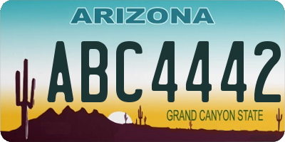 AZ license plate ABC4442