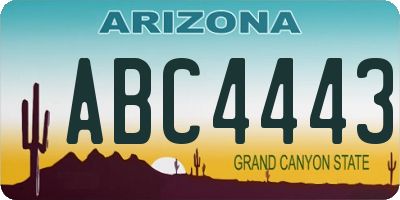 AZ license plate ABC4443