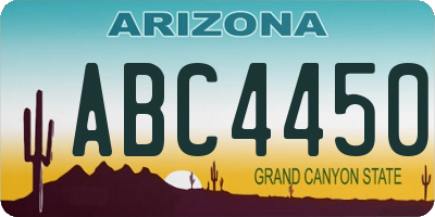 AZ license plate ABC4450