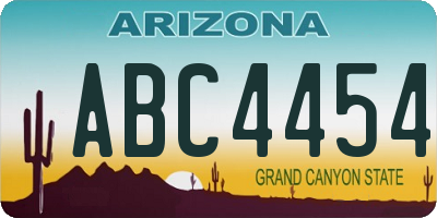 AZ license plate ABC4454
