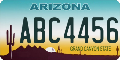 AZ license plate ABC4456