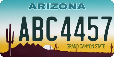 AZ license plate ABC4457